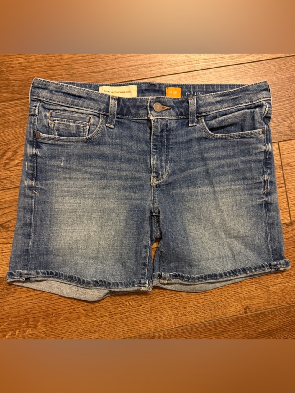Pilcro and the Letterpress Blue Denim Jean Shorts 28